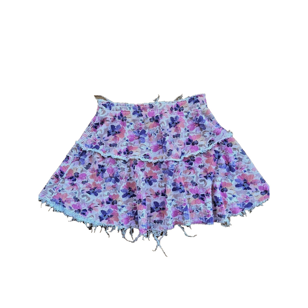 LoveShackFancy Ignacia Floral Tiered Ruffle Mini Skirt P A001312 - Picture 3 of 7